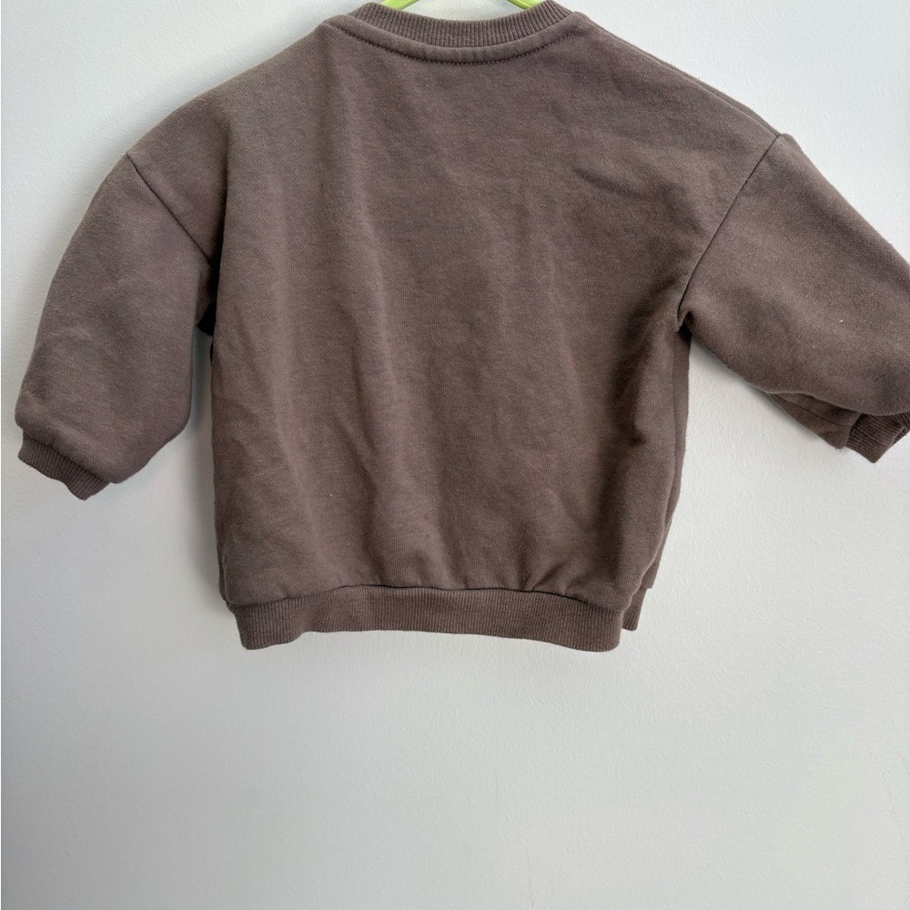 H&M Peanuts Snoopy Homies Sweatshirt 6M Baby Graphic Cozy Brown - Picture 4 of 4